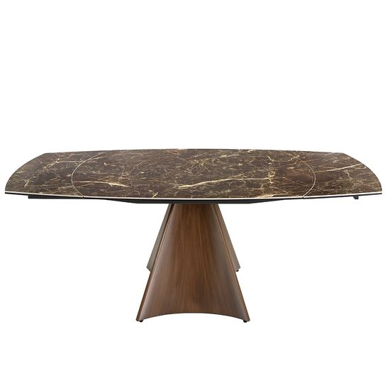 Раздвижной овальный обеденный стол 1113/MC22181DT из мраморной керамики и стали Испания 205х90