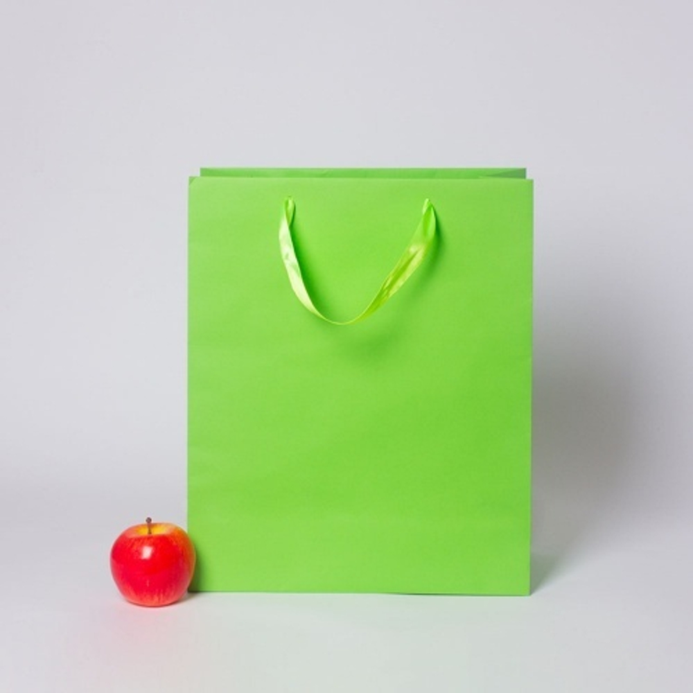 Пакет 33x40x16, салатовый, лента, эфалин VIP