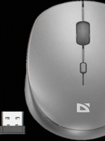 Мышь беспроводная Defender Auris MB-027 серый,4D,800-1600dpi,бесшумн