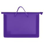 Папка на молнии с ручками ПИФАГОР, А4, пластик, молния сверху, однотонная фиолетовая, 228237