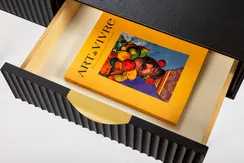 Консоль с ящиками Haines Premium, 100х75х40 см, шпон дуба черный