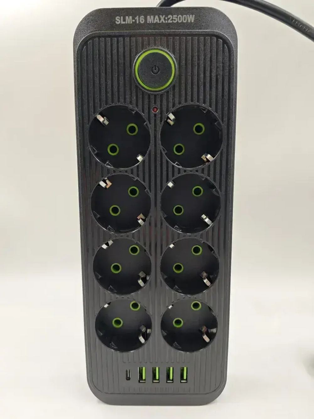 Сетевой фильтр Artdem удлинитель сетевой 5м, 2500 Вт, 8 розеток, черный