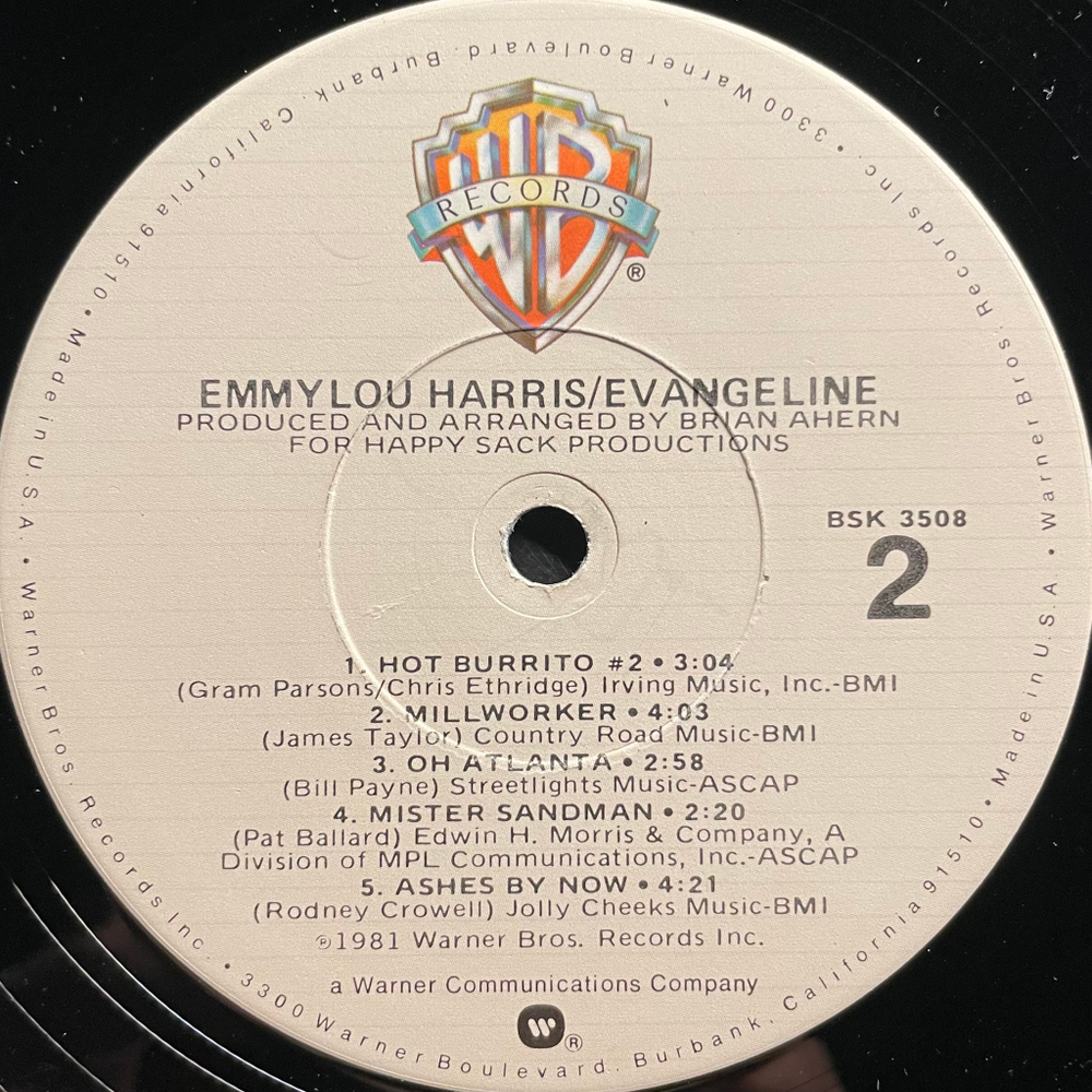 Emmylou Harris ‎– Evangeline (США 1981г.)