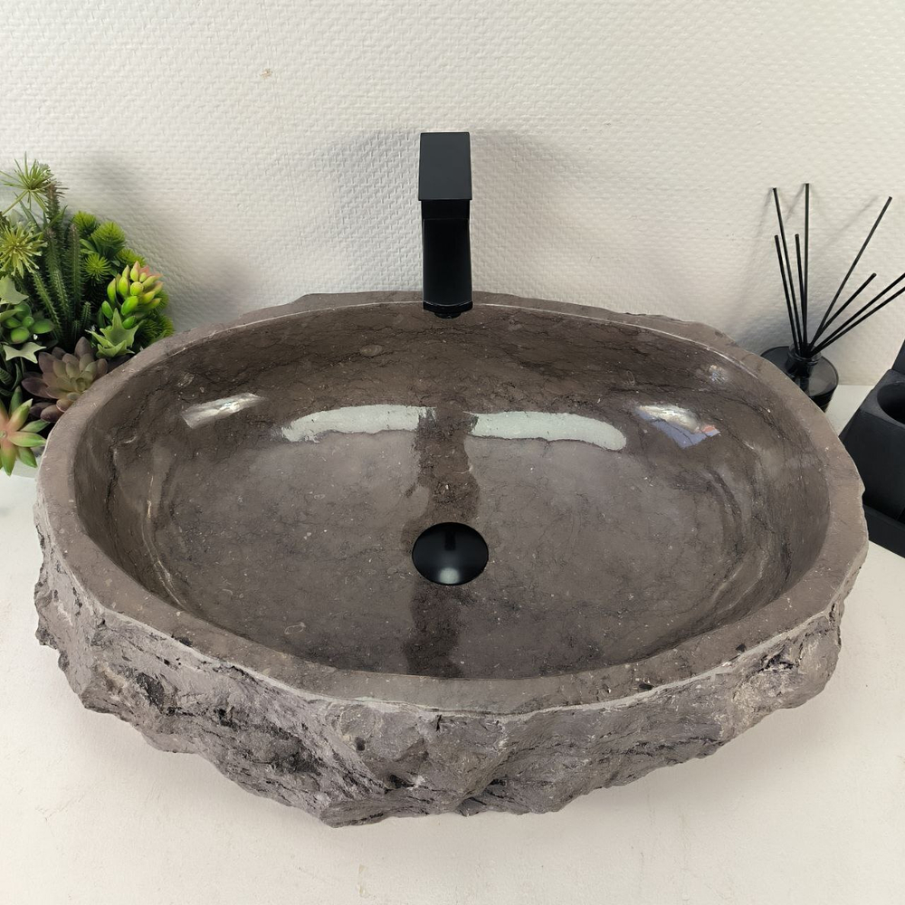 Раковина из мрамора Erozy Grey EM-64985 64*44*16 0888