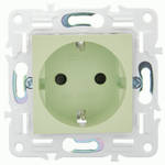 SKANDY Розетка с заземлением с защитными шторками 16А безвинтовое крепление SK-R06G мятный IEK