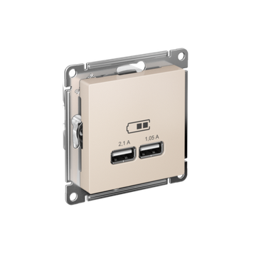 Розетка USB AtlasDesign тип A+A 5В 1х2.1А 2х1.05А механизм беж. SE ATN000233