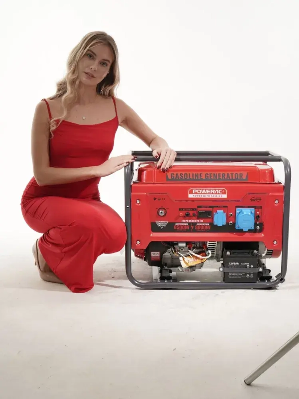 Генератор бензиновый электрический Powerac PR9500H2E (9кВт, 220В, 16л.с., ЭЛЕКТРОСТАРТЕР + АКБ)