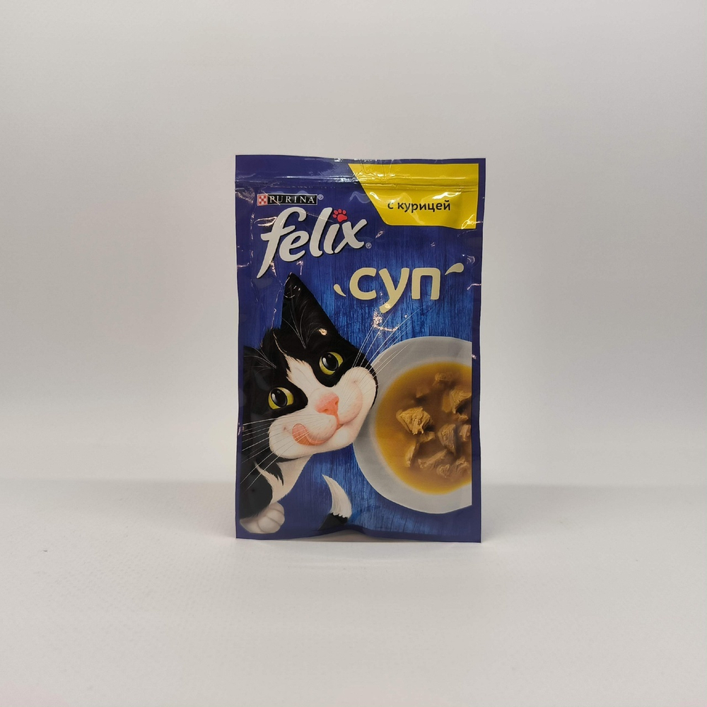Влажный корм для кошек Суп с курицей, 48г  Felix