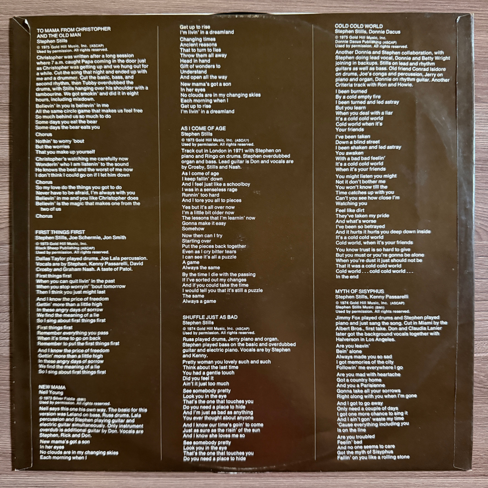 Виниловая пластинка Stephen Stills – Stills LP