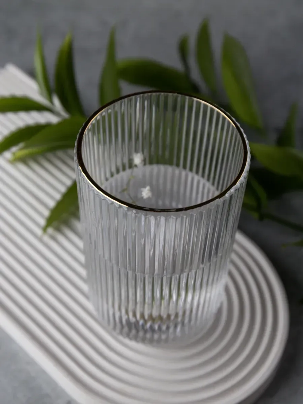 Набор бокалов для воды, 450мл. 6 шт. с золотой каймой