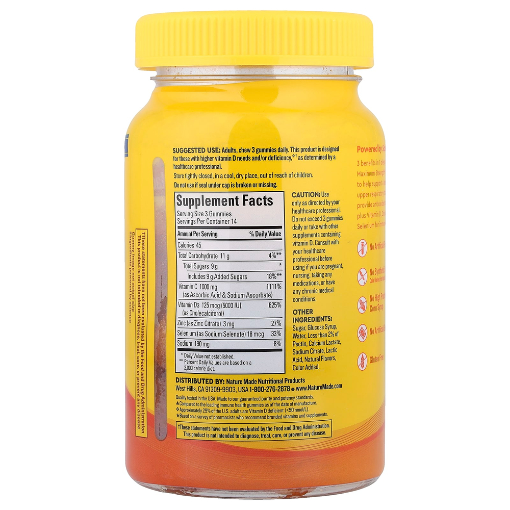 Nature Made, Wellblends™, жевательные таблетки ImmuneMax®, со вкусом мандарина, 42 жевательные таблетки