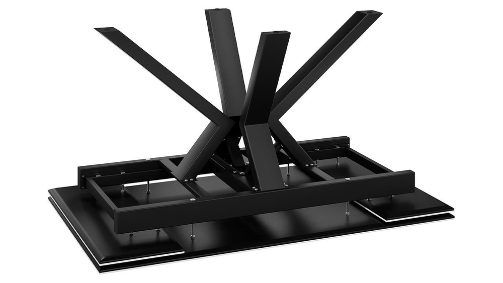 Стол кухонный обеденный раздвижной Черный муар/Керамика матовая белый мрамор 140(200)х85х76 см