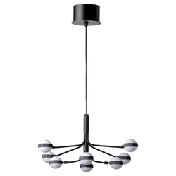 IKEA STORSLINGA  (ИКЕА СТОРСЛИНГА)  -  Светодиодная люстра, 8 спиц, черный/белый, 70 см