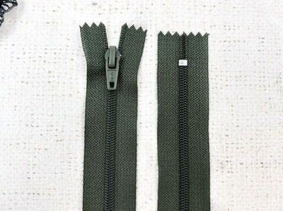 Молния брючная SBS автомат, L 20 см, Т3, н/р, тёмный хаки