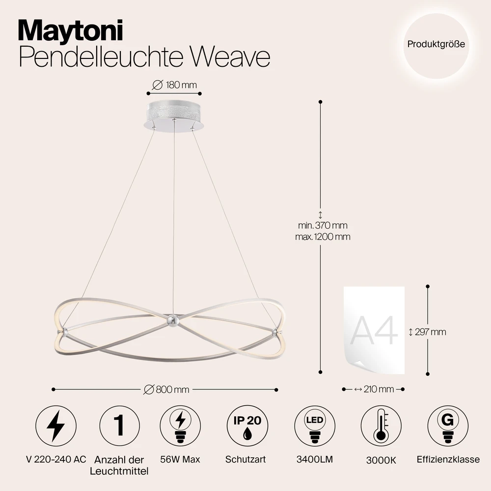 Подвесная люстра Maytoni WEAVE MOD062PL-L56CH3K