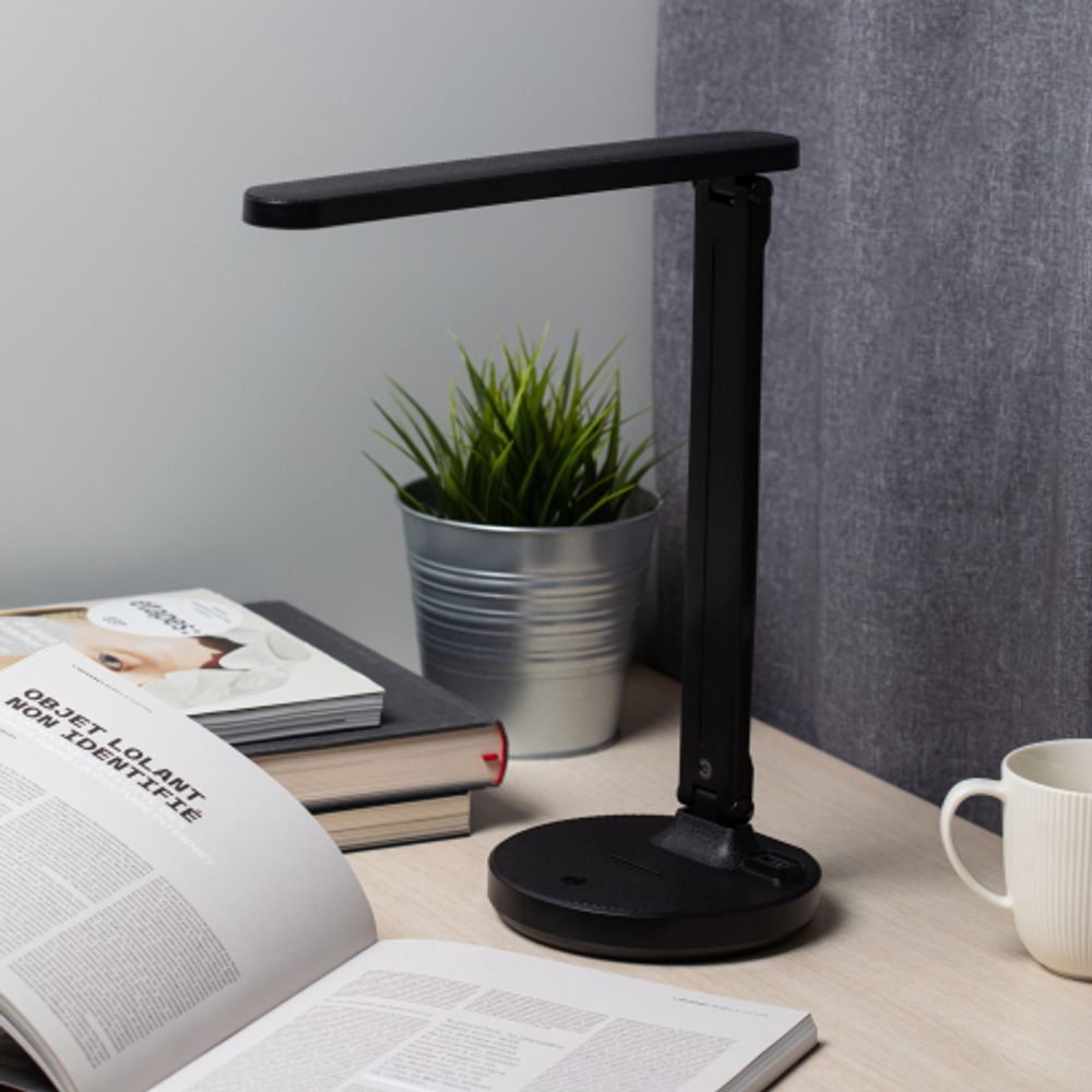 Настольный светильник ЭРА NLED-511-6W-BK светодиодный аккумуляторный черный | Светодиодные настольные лампы