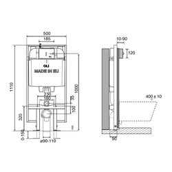 Тонкая инсталляция для унитазов Oli Oli74 механическая (601803) схема