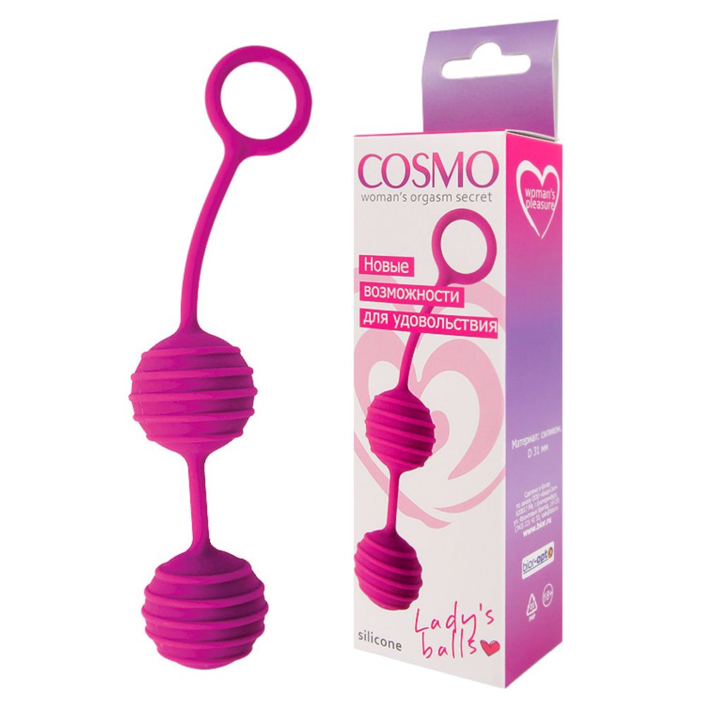 Вагинальные шарики cosmo розовые 17 см