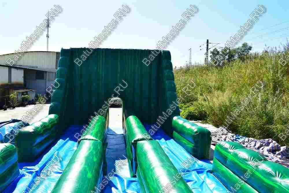 Коммерческий надувной батут-горка "Тропический спуск", 21*6*11 м.