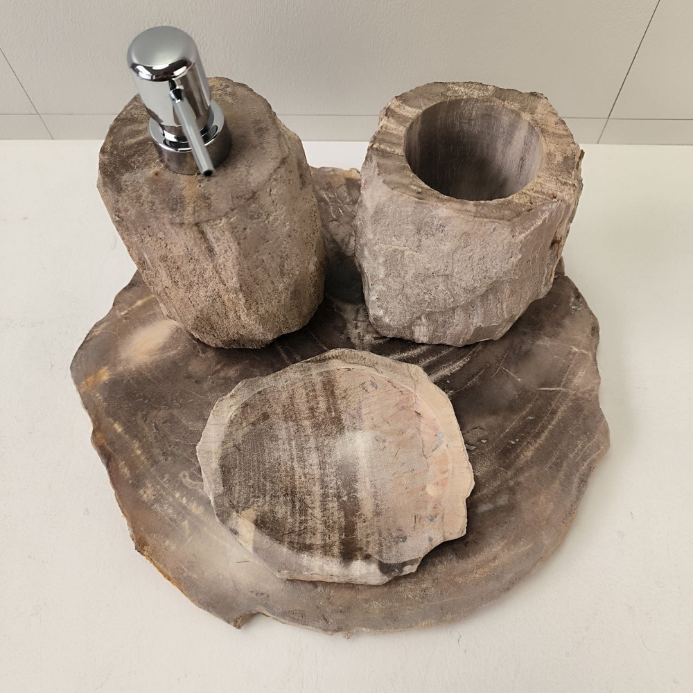 Набор из окаменелого дерева 4 предм Fossil Set NF-63282 поднос 149