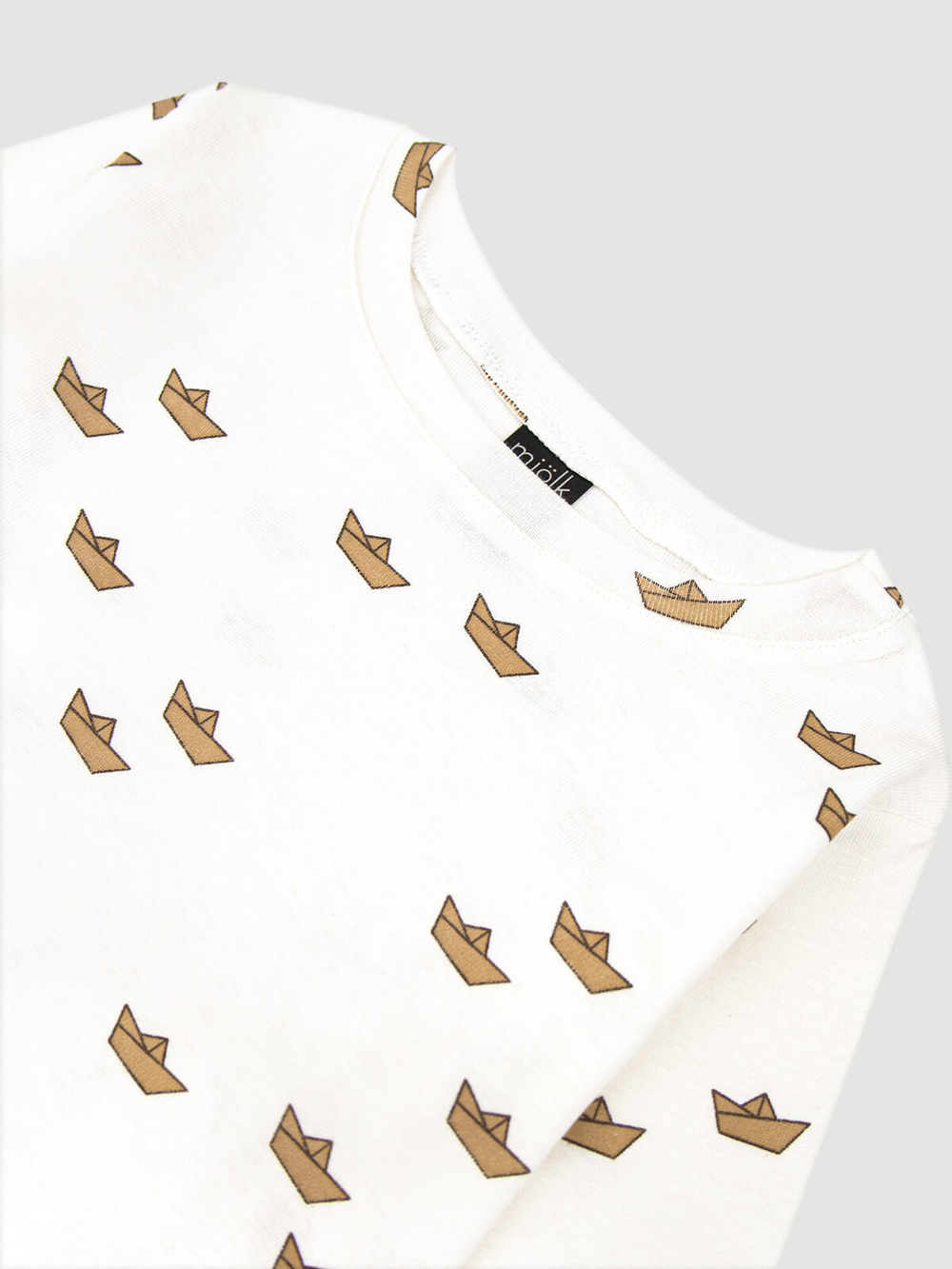 Пижама Mjölk Бумажные кораблики, на манжетах