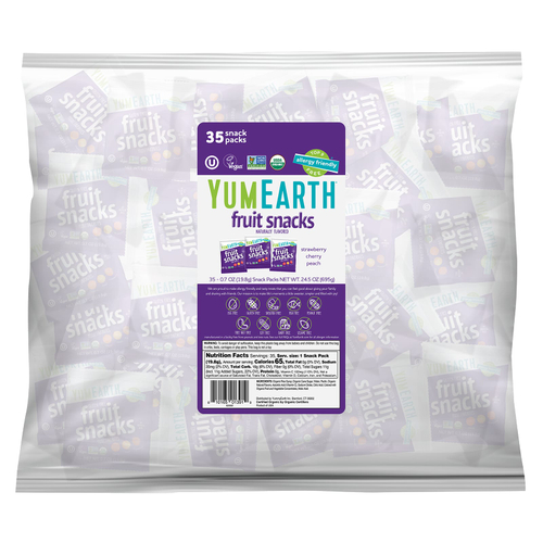 YumEarth, фруктовые снеки без глютена, ассорти любимых вкусов, 35 упаковок по 19,8 г (0,7 унции)