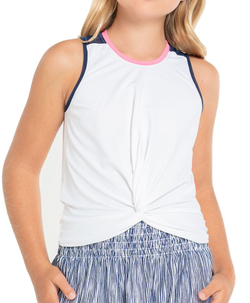 Футболка для девочки теннисная Lucky in Love Santa FE Glow Pretty Bow Tank - белый