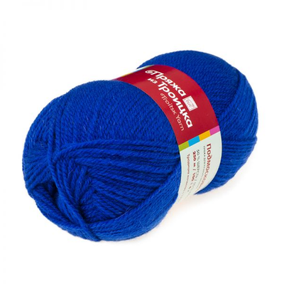 Пряжа "Подмосковная", 50% шерсть, 50% акрил, 100гр-250м, василек