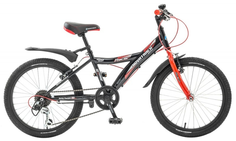 Велосипед NOVATRACK 20", RACER, красный, сталь, 6-скор., Microshift TS50-6/Shimano, V-brake