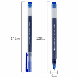 Ручки гелевые BRAUBERG "X-WRITER 1800", УВЕЛИЧЕННАЯ ДЛИНА ПИСЬМА 1 800 м, СИНИЕ, КОМПЛЕКТ 10 ШТУК, стандартный узел 0,5 мм, 144137
