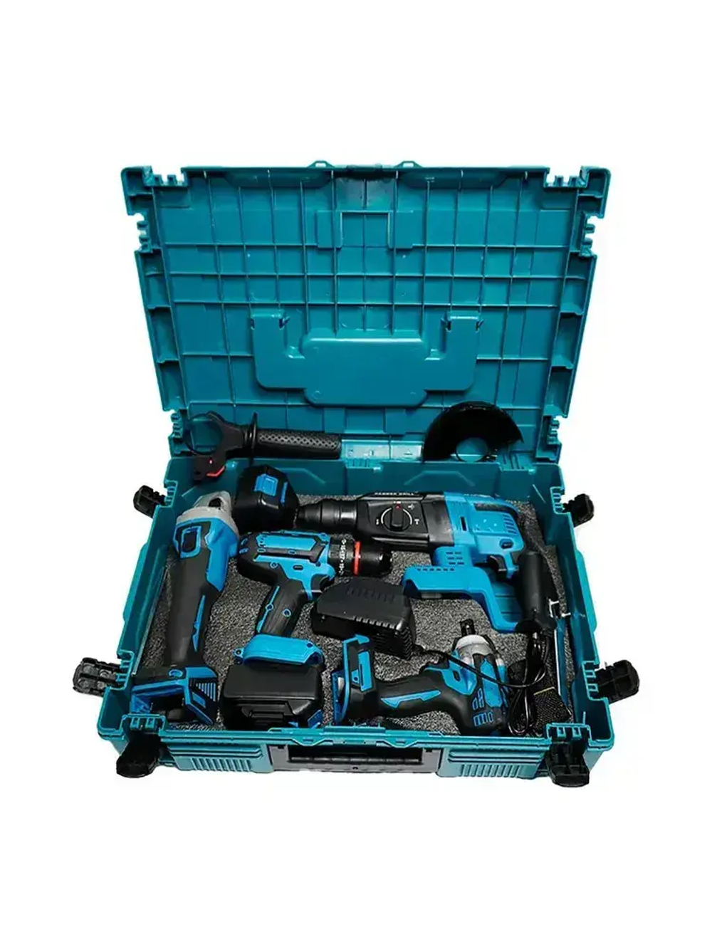 Набор электроинструментов аккумуляторных 4в1 21V /болгарка, гайковерт, перфоратор, дрель шуруповерт