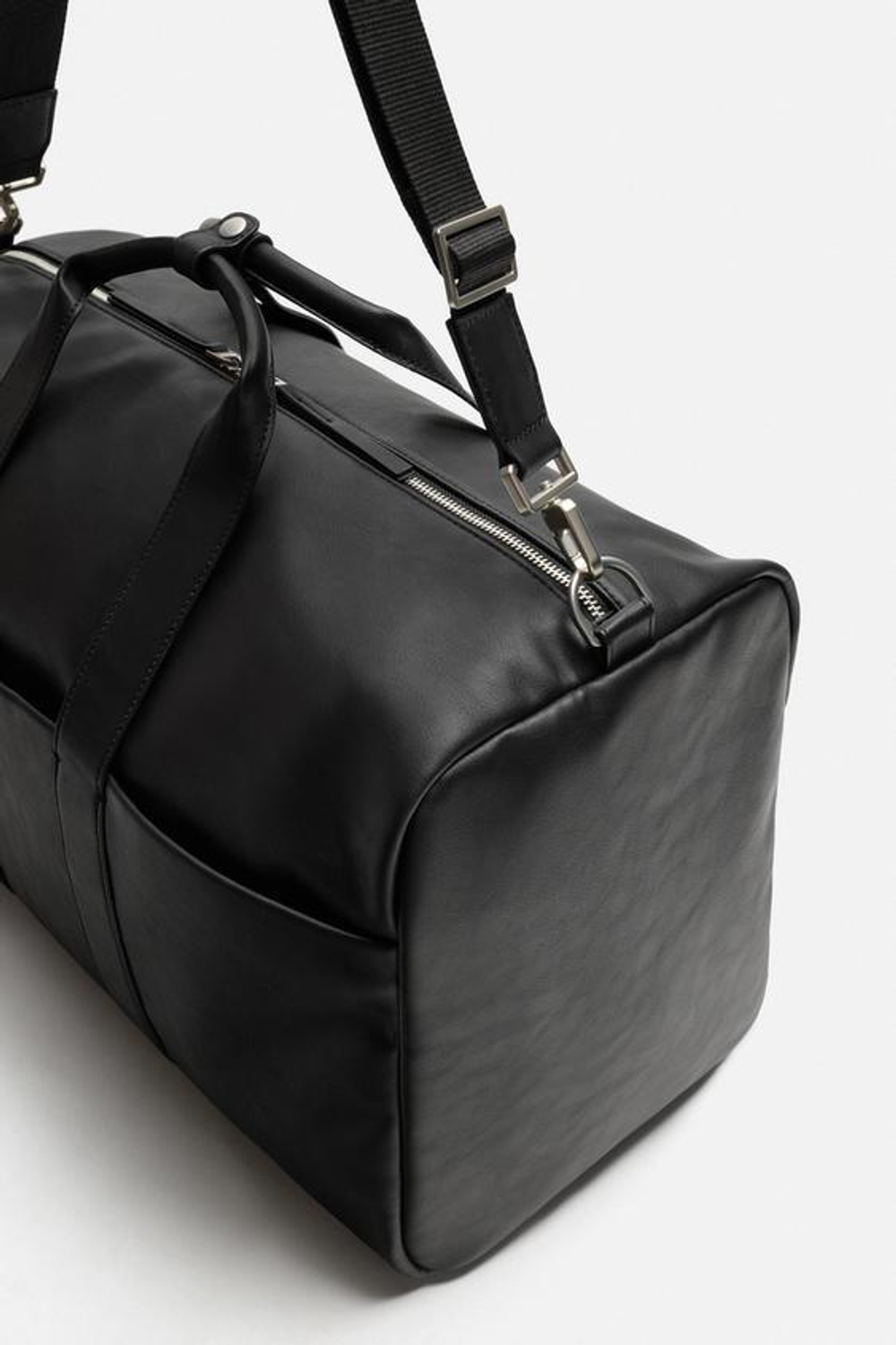 ZARA ДОРОЖНАЯ СУМКА ГЛАДКОЙ ТЕКСТУРЫ, ЧЕРНЫЙ