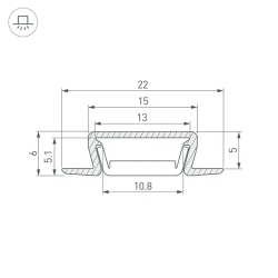 Профиль MIC-FS-2000 ANOD BLACK (Arlight, Алюминий) 040019