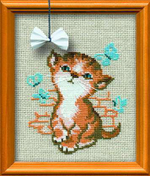 "Котенок с бантиком"-671 вышивка