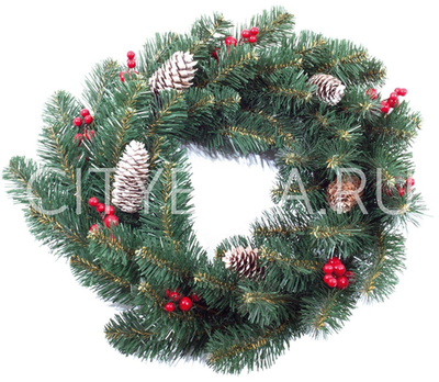 Венок Классика, шишки и ягоды