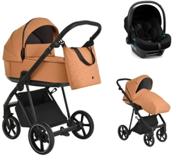 Детская коляска Roan Sol 3 в 1 с автокреслом Tutis Elo Lux Black RSL/1014 Cinnamon