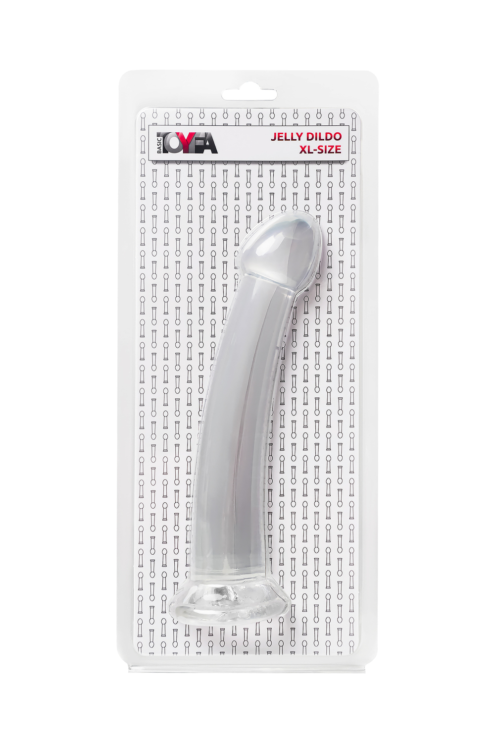 Нереалистичный фаллоимитатор Jelly Dildo XL Toyfa Basic, TPE, прозрачный, 22 см