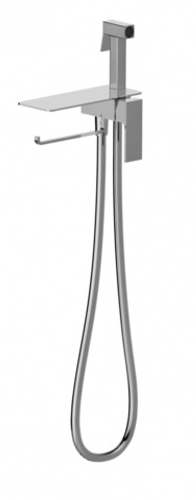 393052 Смес. встра. с ГИГ. душем, полкой и держ. полотенца (ХРОМ) ViEiR (10/1шт)
