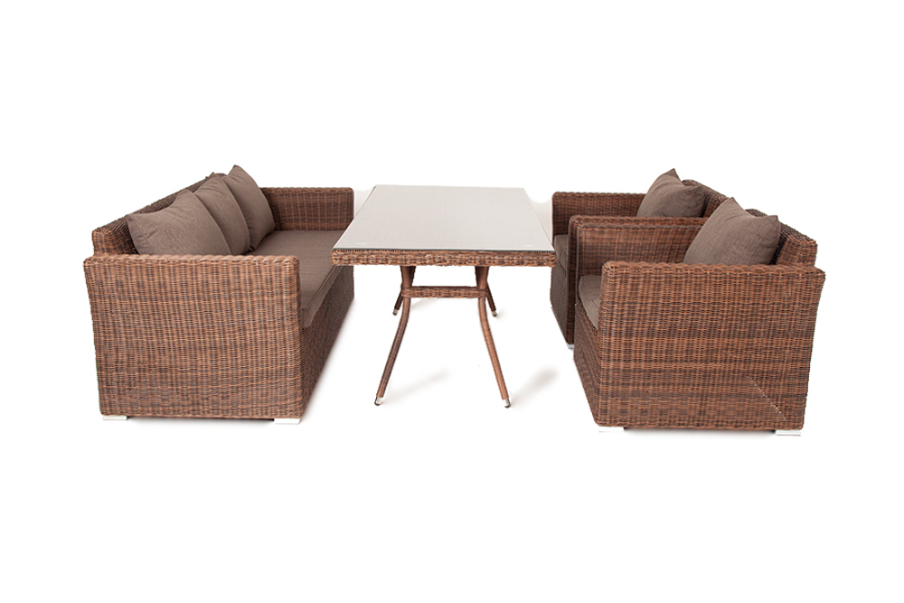 "Моккачино" обеденная группа из искусственного ротанга, цвет коричневый