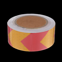 Светоотражающая лента жёлто-красная (алмазная) 50 мм х 25 м