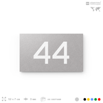 Табличка с номером 44 на дверь квартиры, для офиса, кабинета, аудитории, склада, серая 120х70 мм, Айдентика Технолоджи