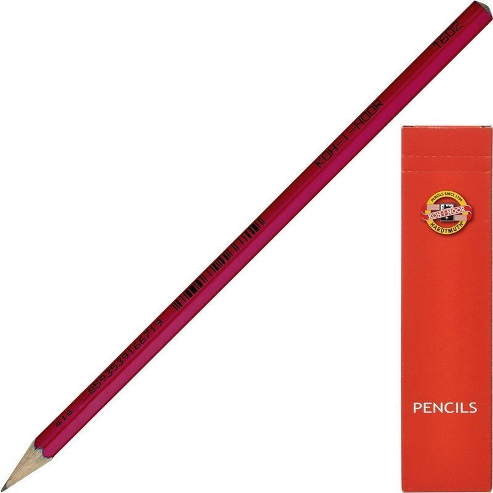 Карандаш ч/г Koh-I-Noor, HB, дерево, без ластика, шестигранный, заточенный, цвет корпуса ассорти, 12 шт/уп, картонная упаковка