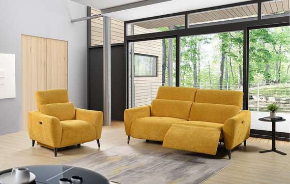 Кресло-реклайнер с электроприводом Jasper, желтое