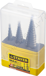 Набор сверл ступенчатых 3 шт, 4-30мм, STAYER