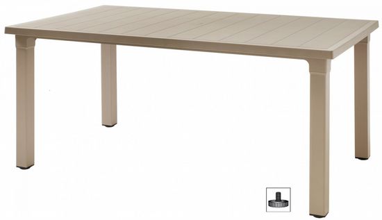 Стол пластиковый обеденный Ercole Италия цвет тортора Италия