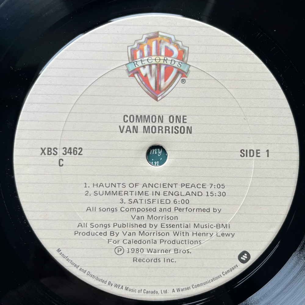 Винтажная виниловая пластинка LP Van Morrison Common One (Канада 1980)
