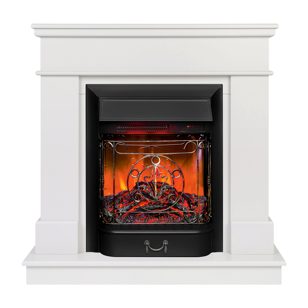 Каминокомплект Real Flame Selena STD WT с очагом Majestic Lux Black RC (без пульта)