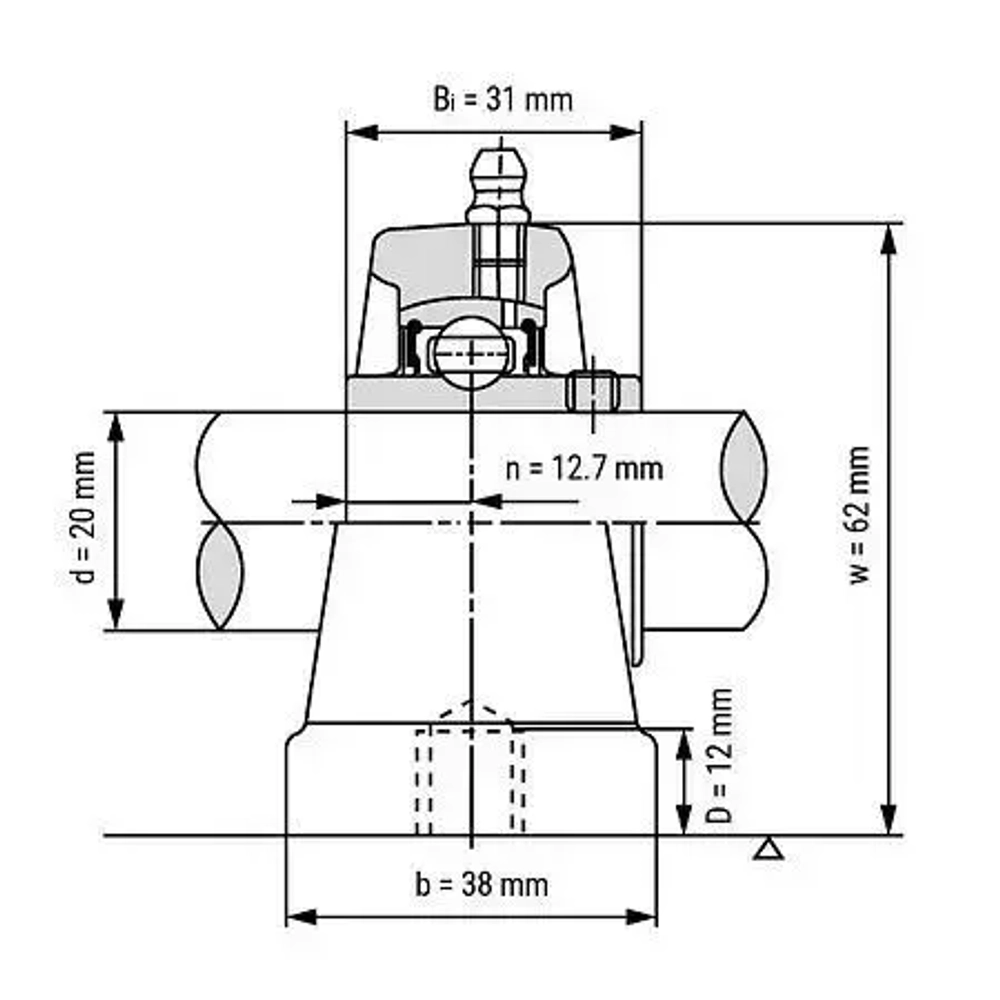 Подшипниковый узел UCPA204 TECHNIX (d20)