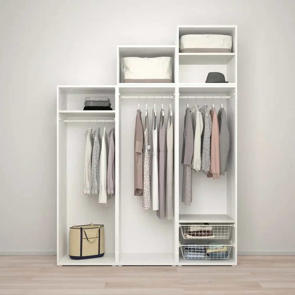 Платяной шкаф - PLATSA/KALBÅDEN/IKEA/ ПЛАТСА/КЛБАДЕН ИКЕА,180x57x241 см, белый
