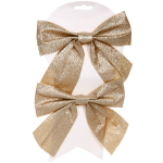 Бант на ёлку «Зимнее очарование» 15*15 см (набор 2 шт), Шампань